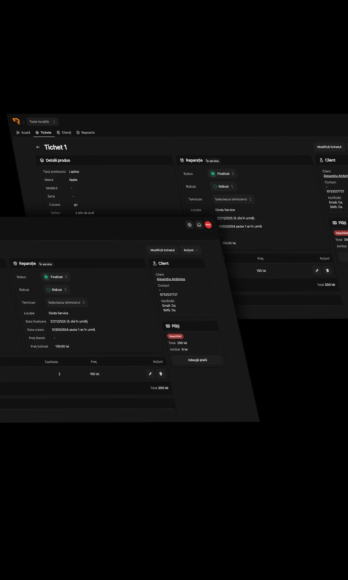 Aplicații web (CRM)