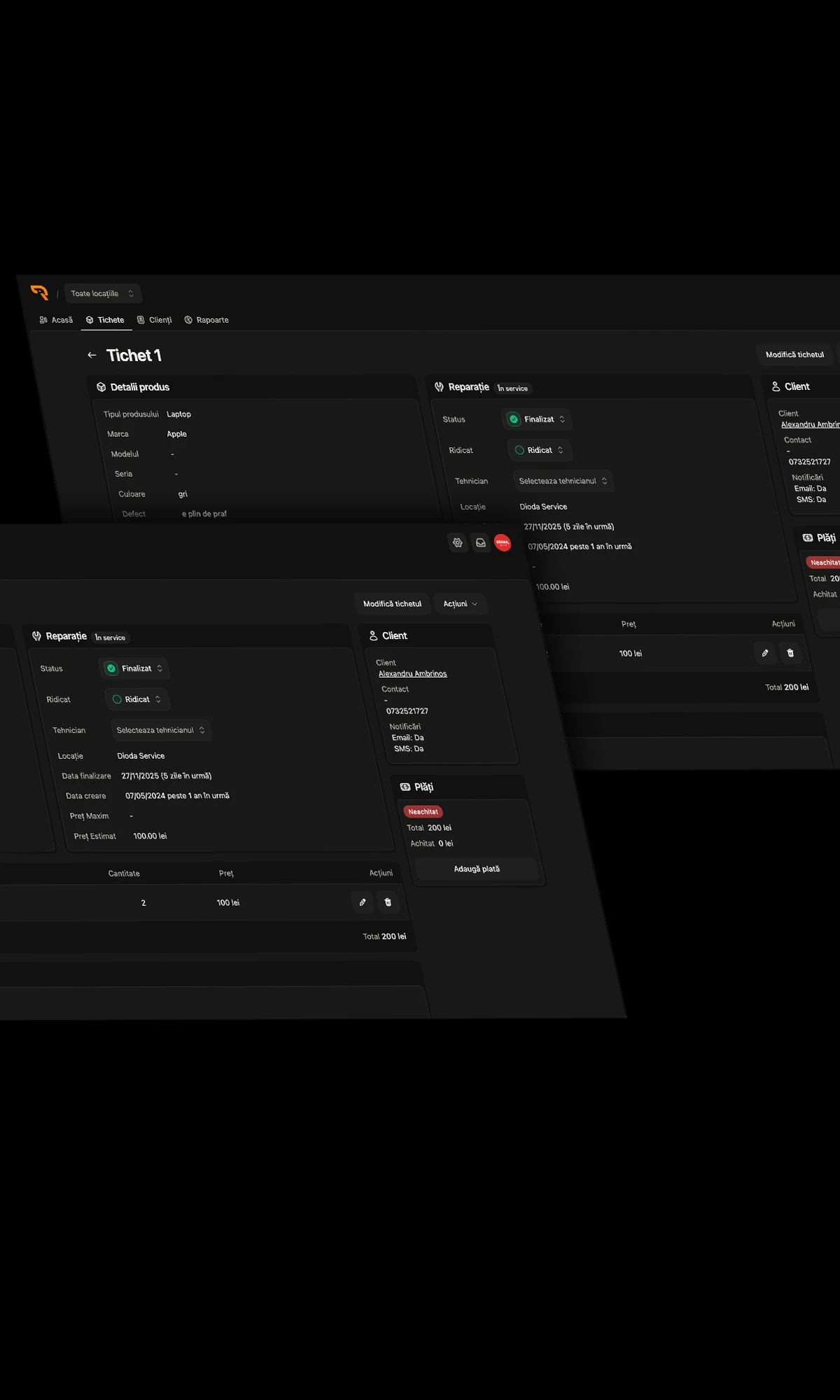 Aplicații web (CRM)